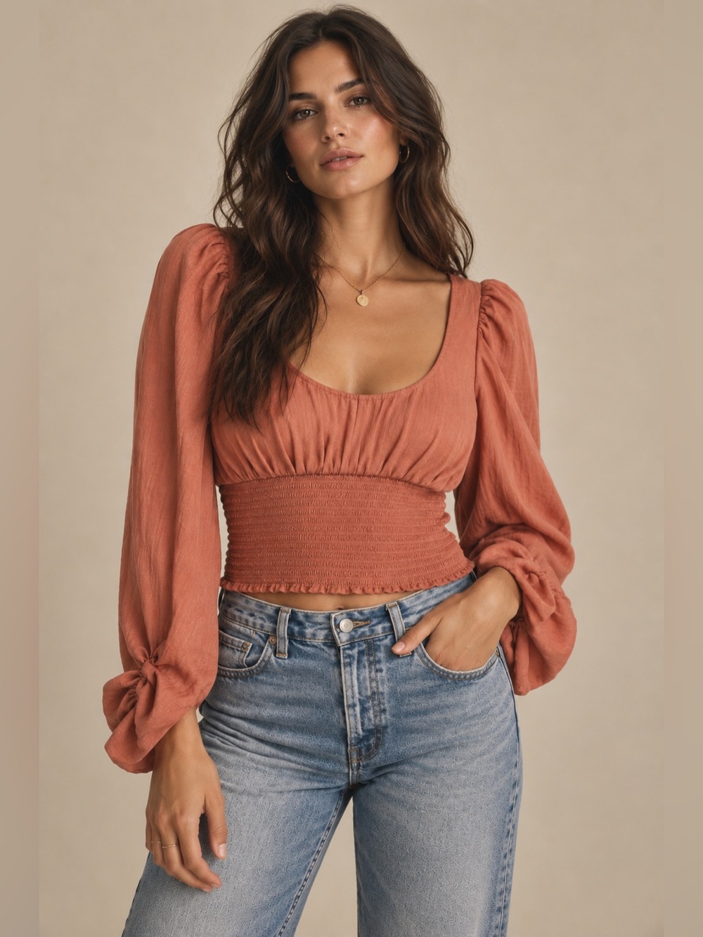 Free People Santiago Cropped Blouse - Size Large